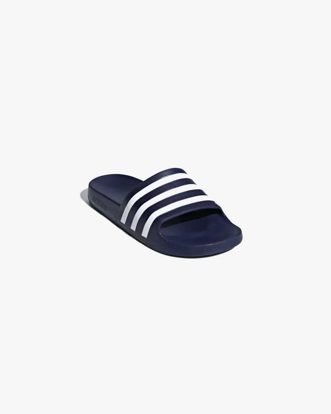 Adidas Adilette Aqua Slides In Dark Blue And Cloud White