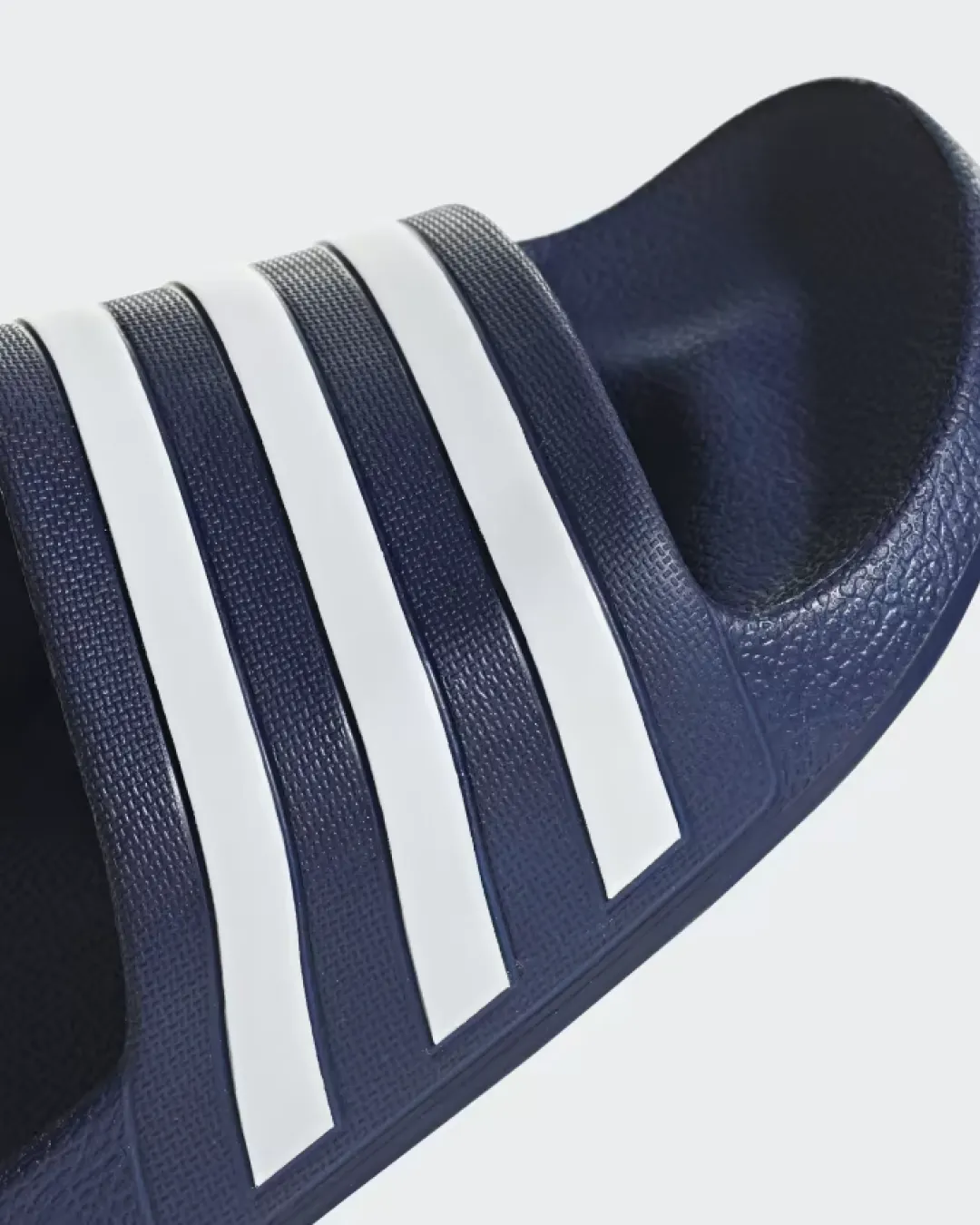 Adidas Adilette Aqua Slides In Dark Blue And Cloud White