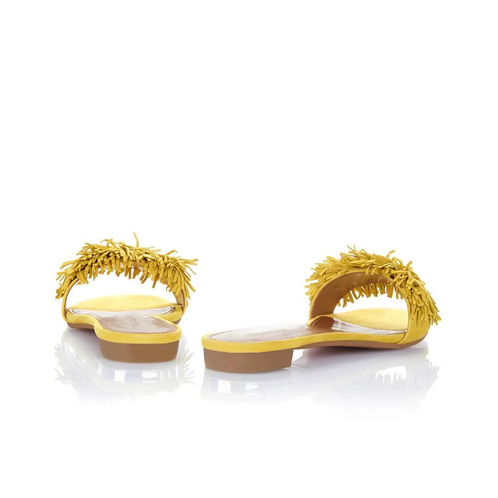 Beach Fringe Open Toe Plain Flat Sandals