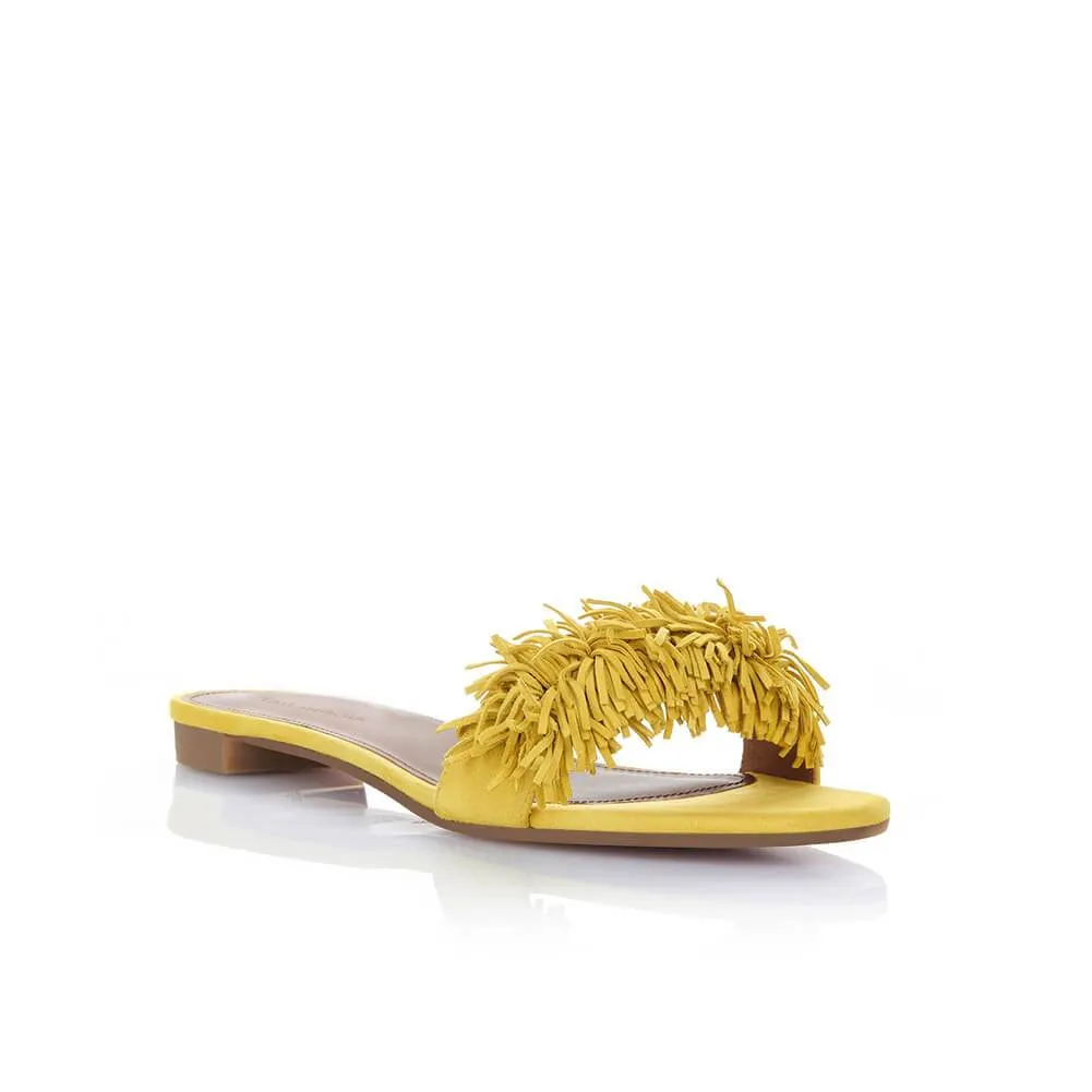 Beach Fringe Open Toe Plain Flat Sandals