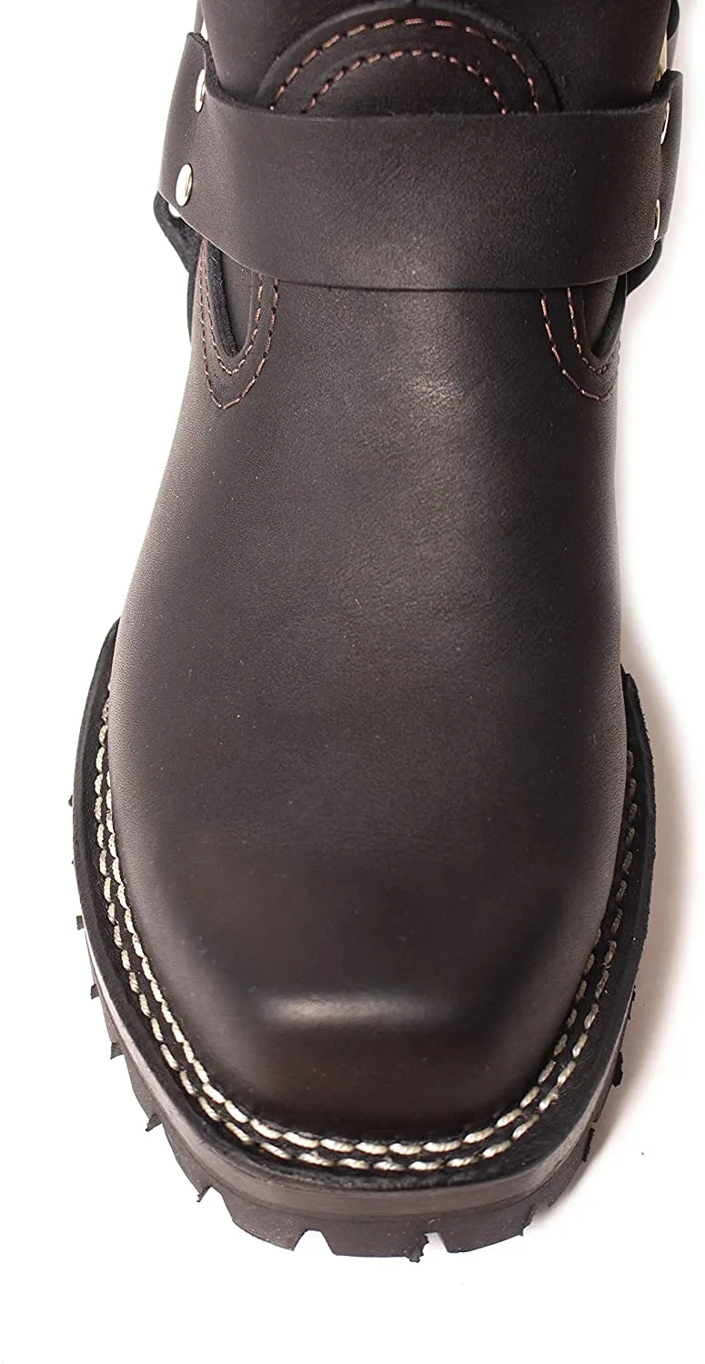 Black Leather Harness Boots