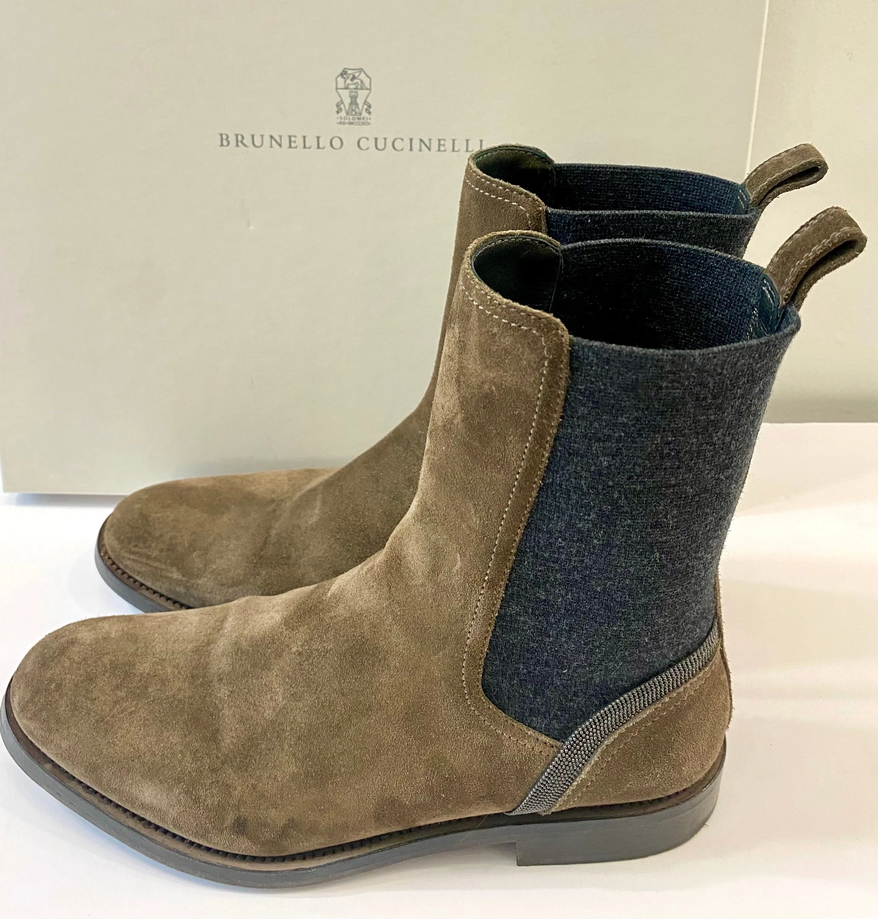 BRUNELLO CUCINELLI MONILI SUEDE CHELSEA BOOTS