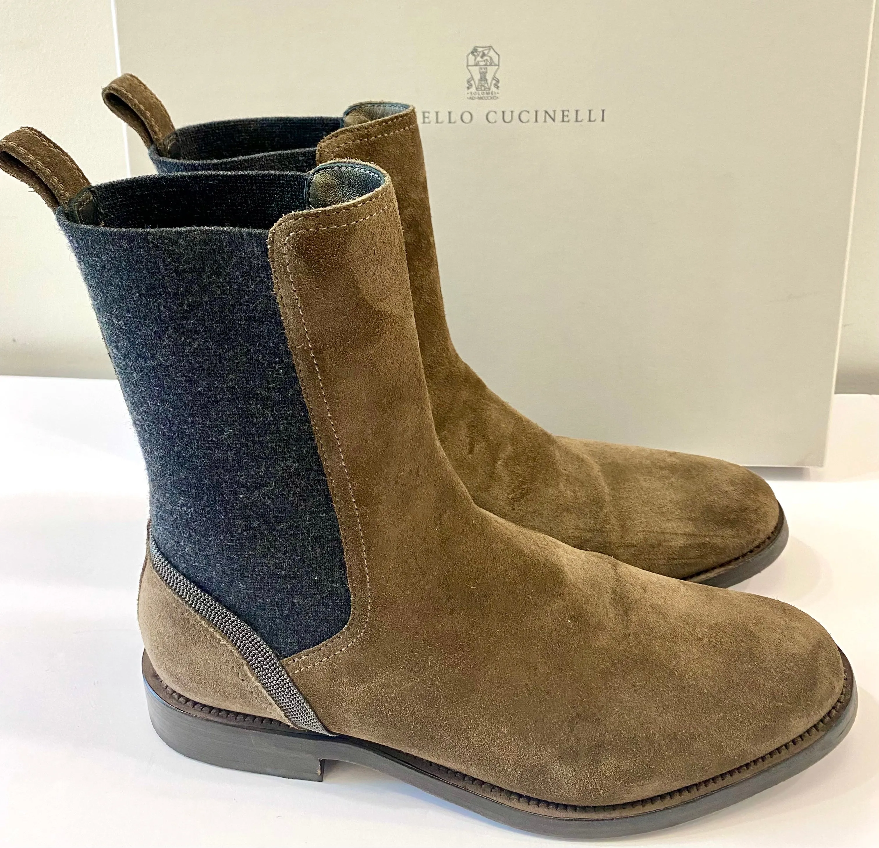 BRUNELLO CUCINELLI MONILI SUEDE CHELSEA BOOTS