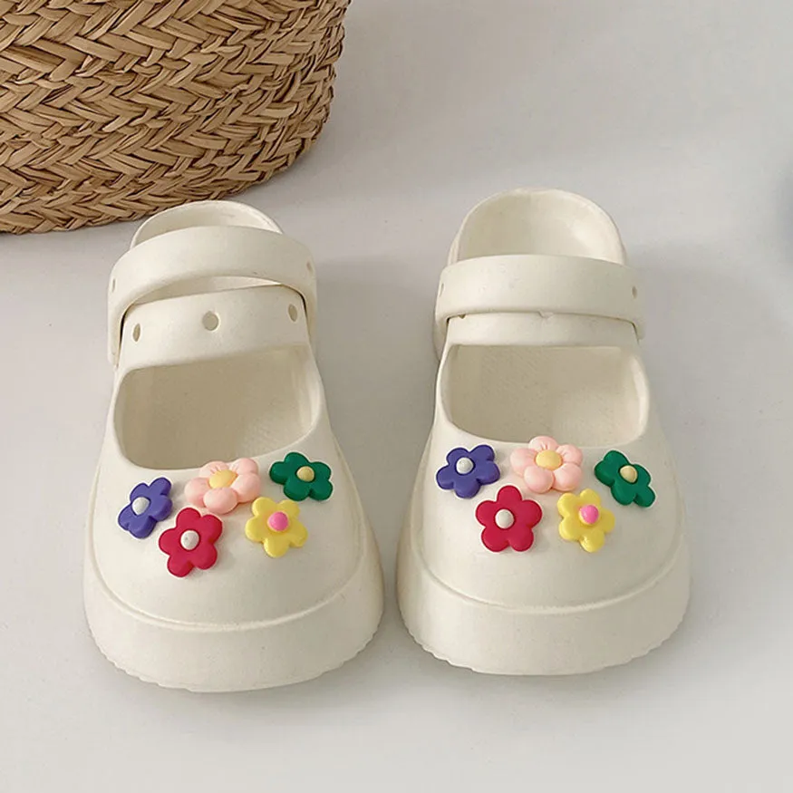 Colorful Flower Decor Beach Shoes