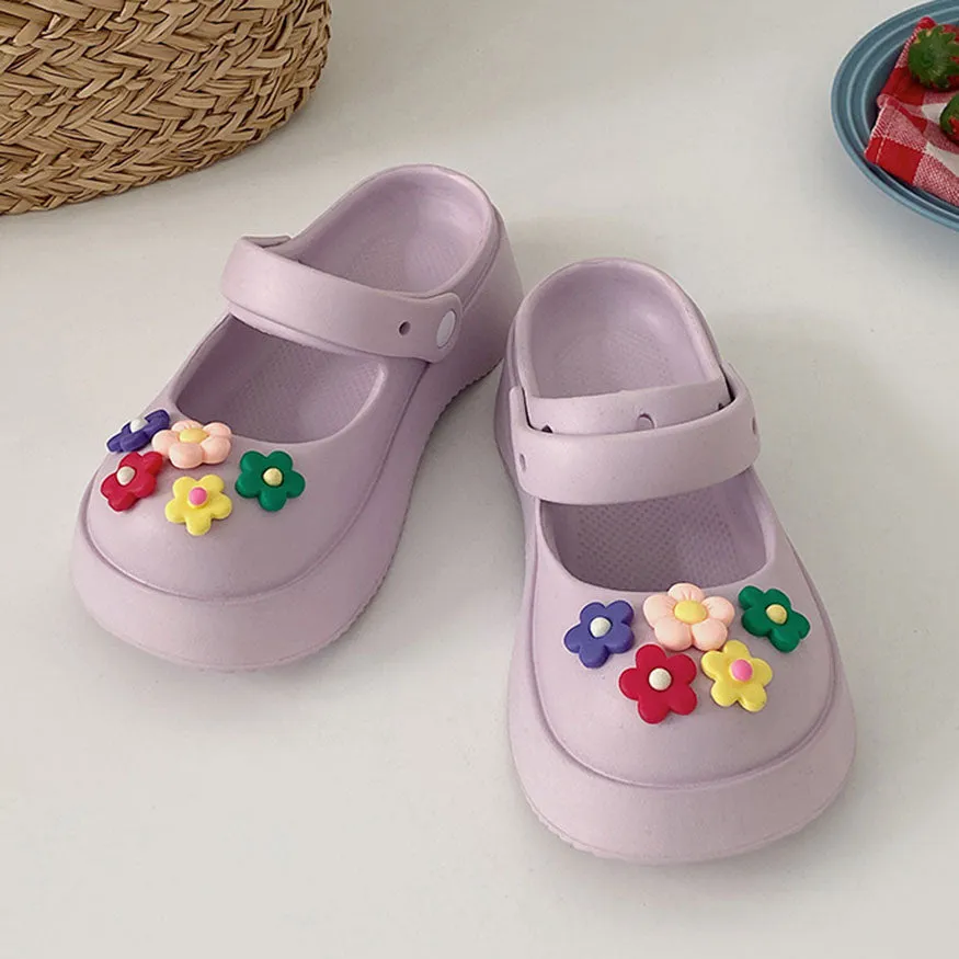 Colorful Flower Decor Beach Shoes