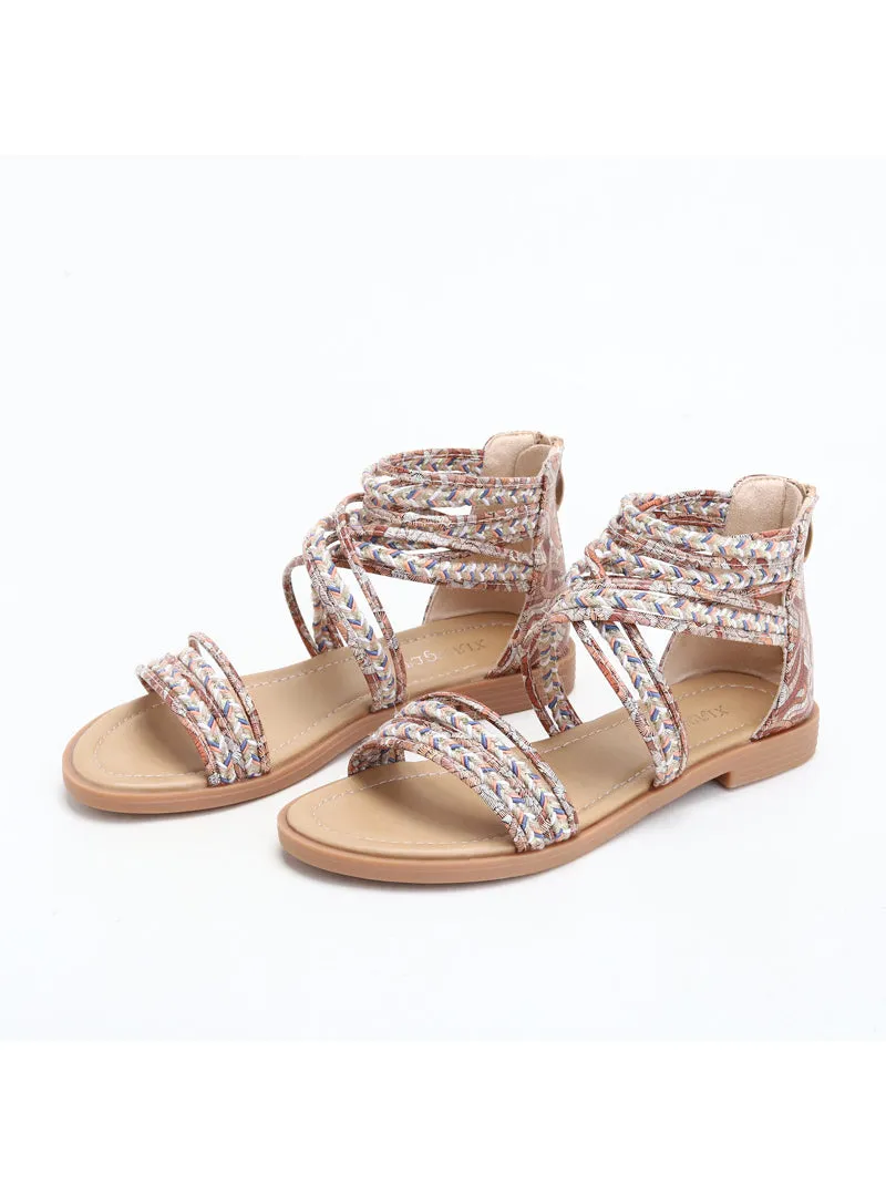 Flat-bottomed Cross-band Bohemian Beach Sandals