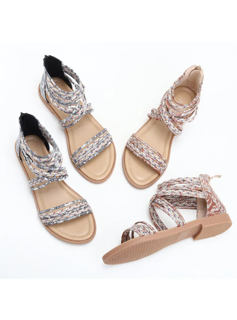 Flat-bottomed Cross-band Bohemian Beach Sandals