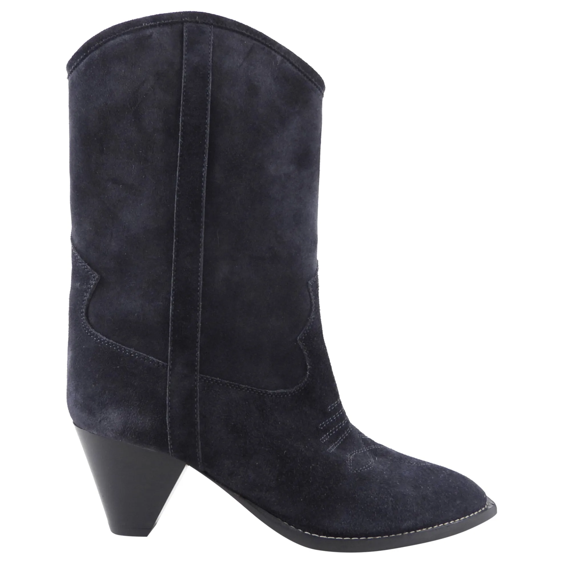 Isabel Marant Navy Suede Suede Cowboy Boots - 37