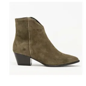 Jane Galland Military Khaki Suede Ankle Boots