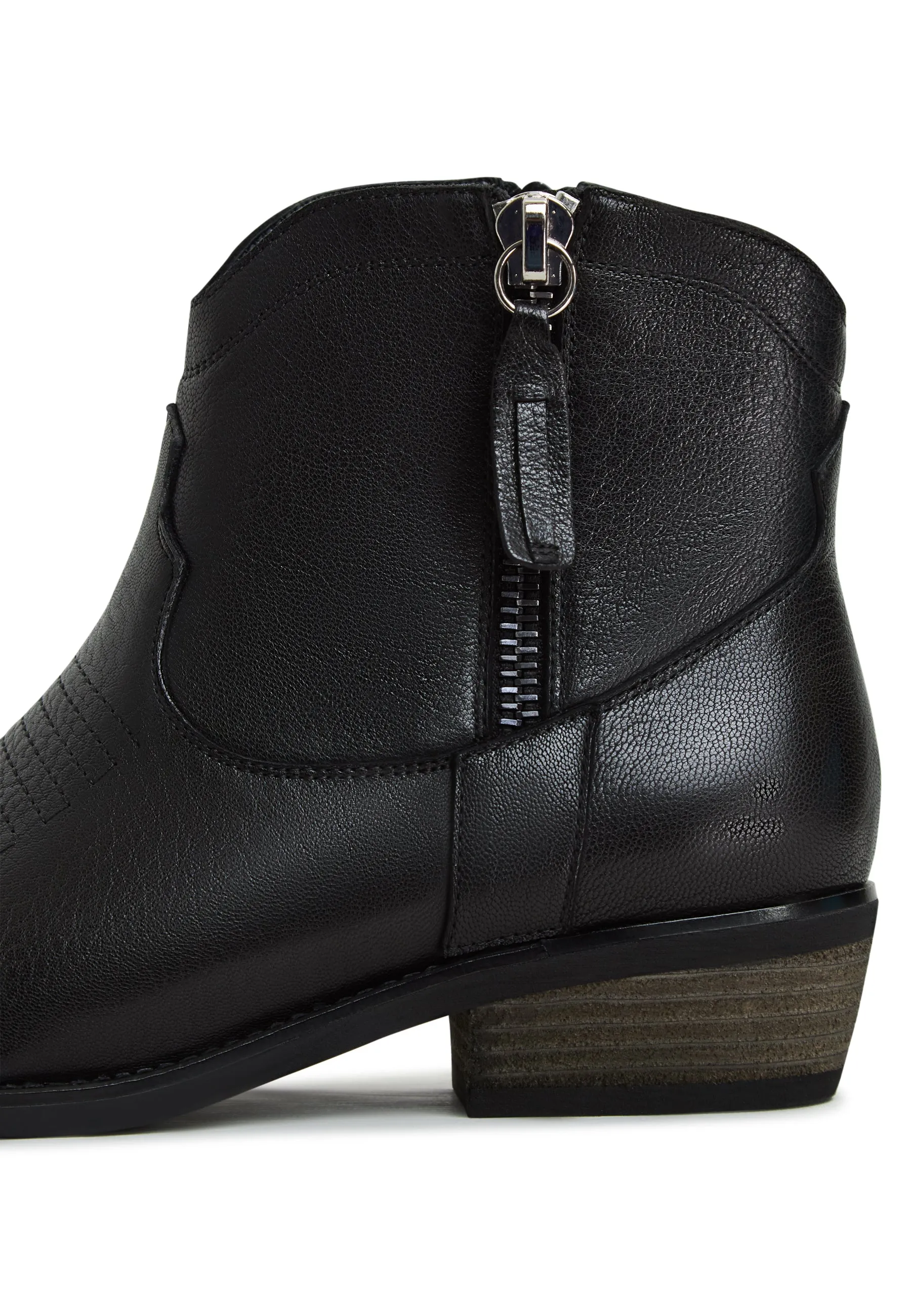 Leather Cowboy Boots Vicky - Black