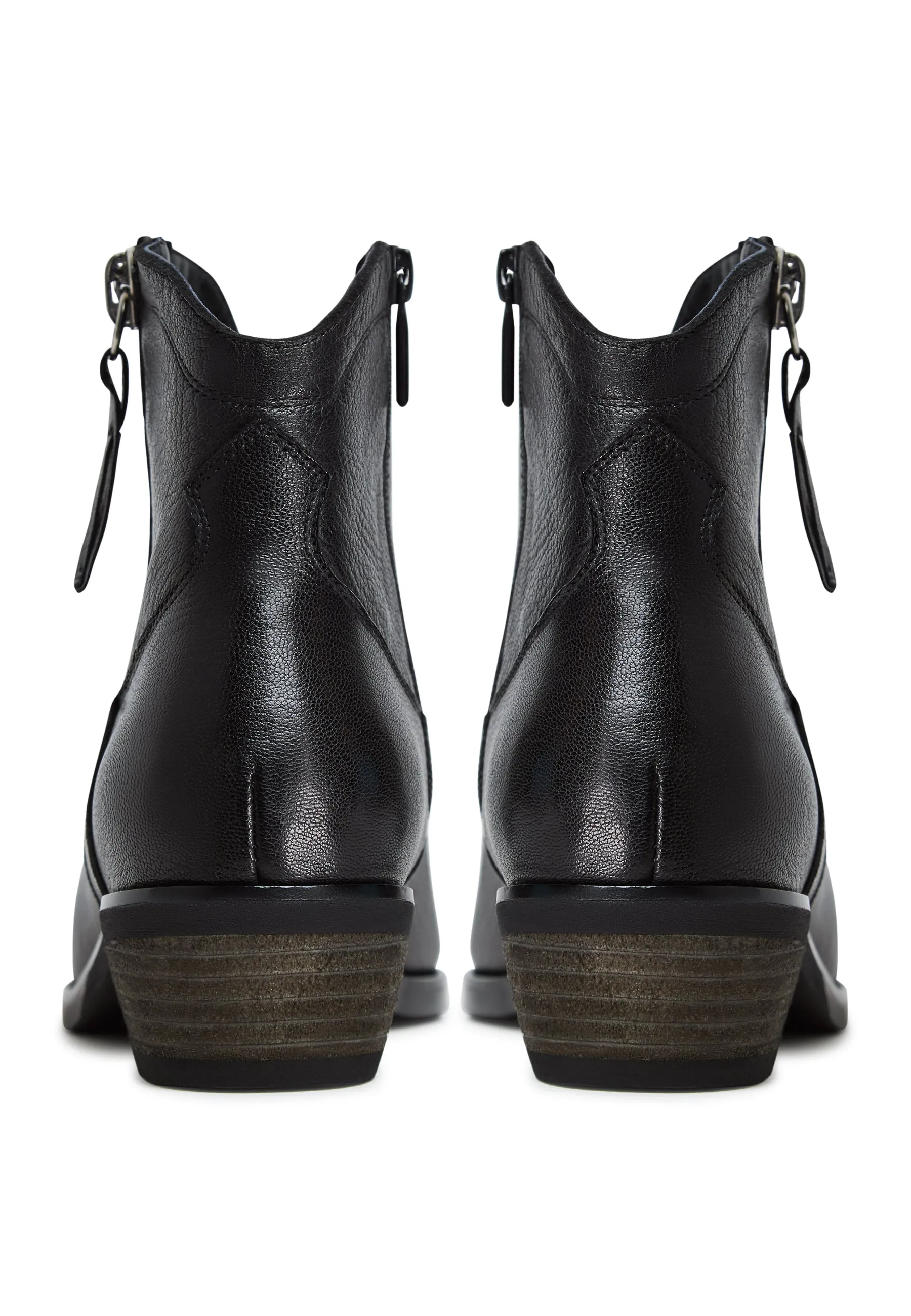 Leather Cowboy Boots Vicky - Black