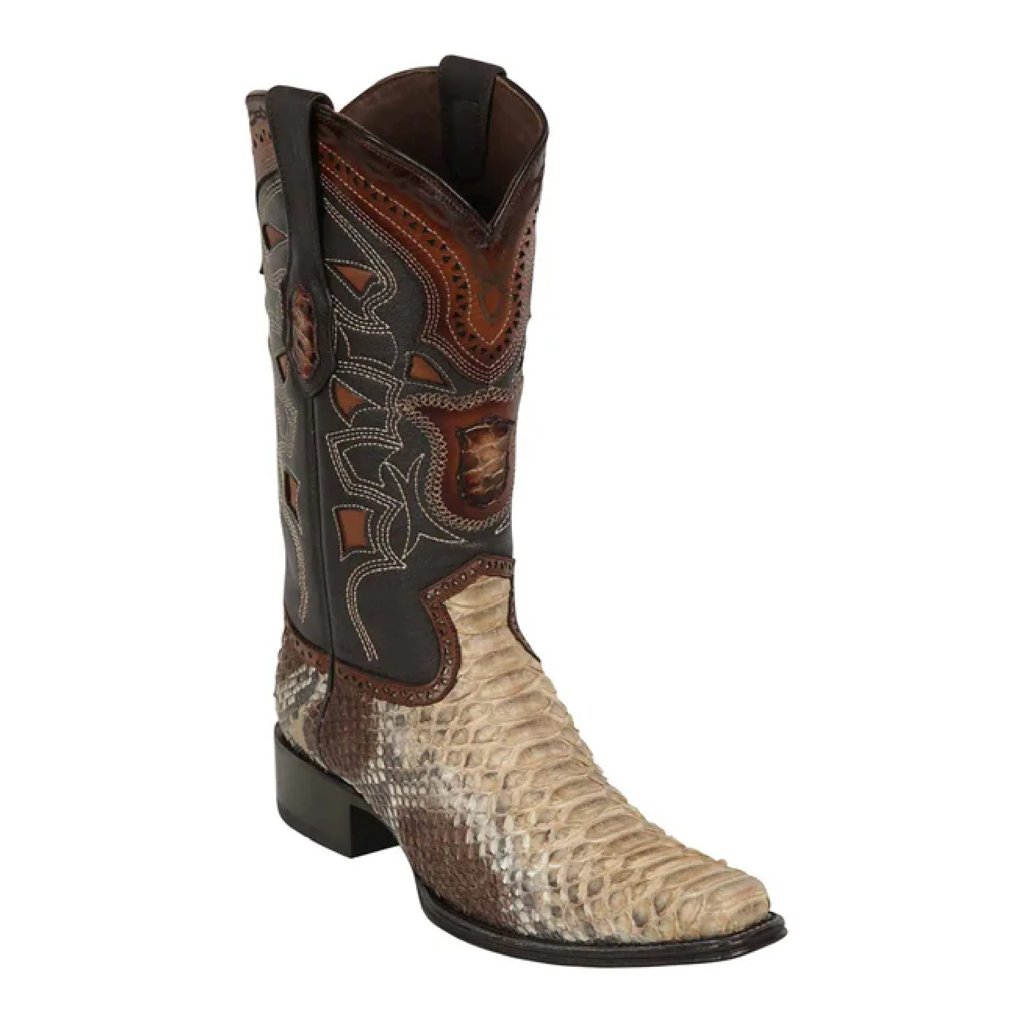 Los Altos Boots Mens #765711 European Square Toe | Genuine Python Leather Boots | Color Orvx