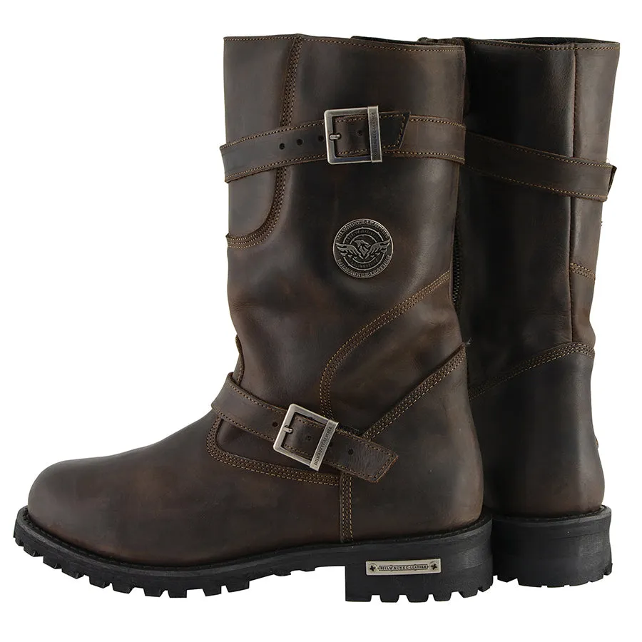 Men’s 11” Dark Brown Engineer Boot – Designed to Scuff and Distress