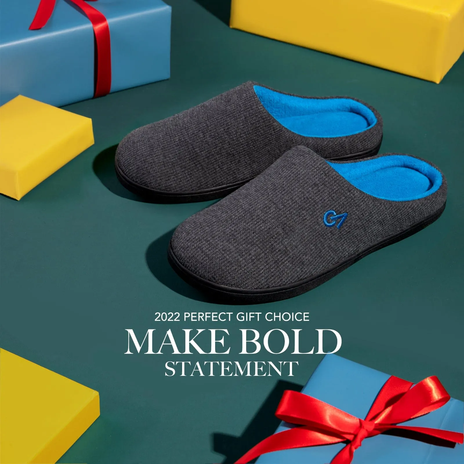 Men's Two-Tone Memory Foam Slippers