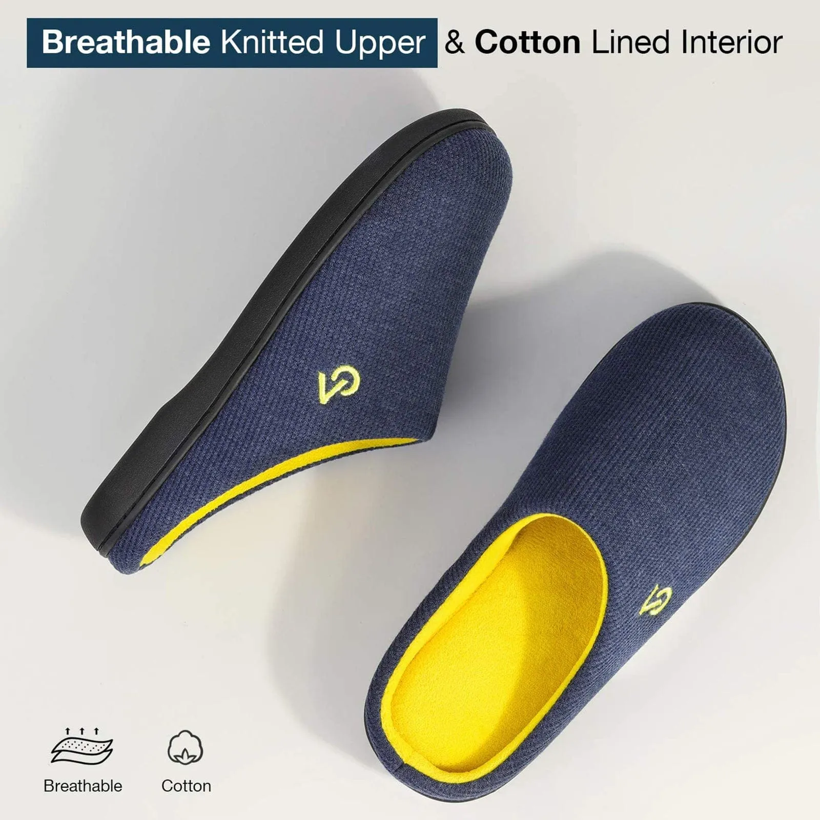 Men's Two-Tone Memory Foam Slippers