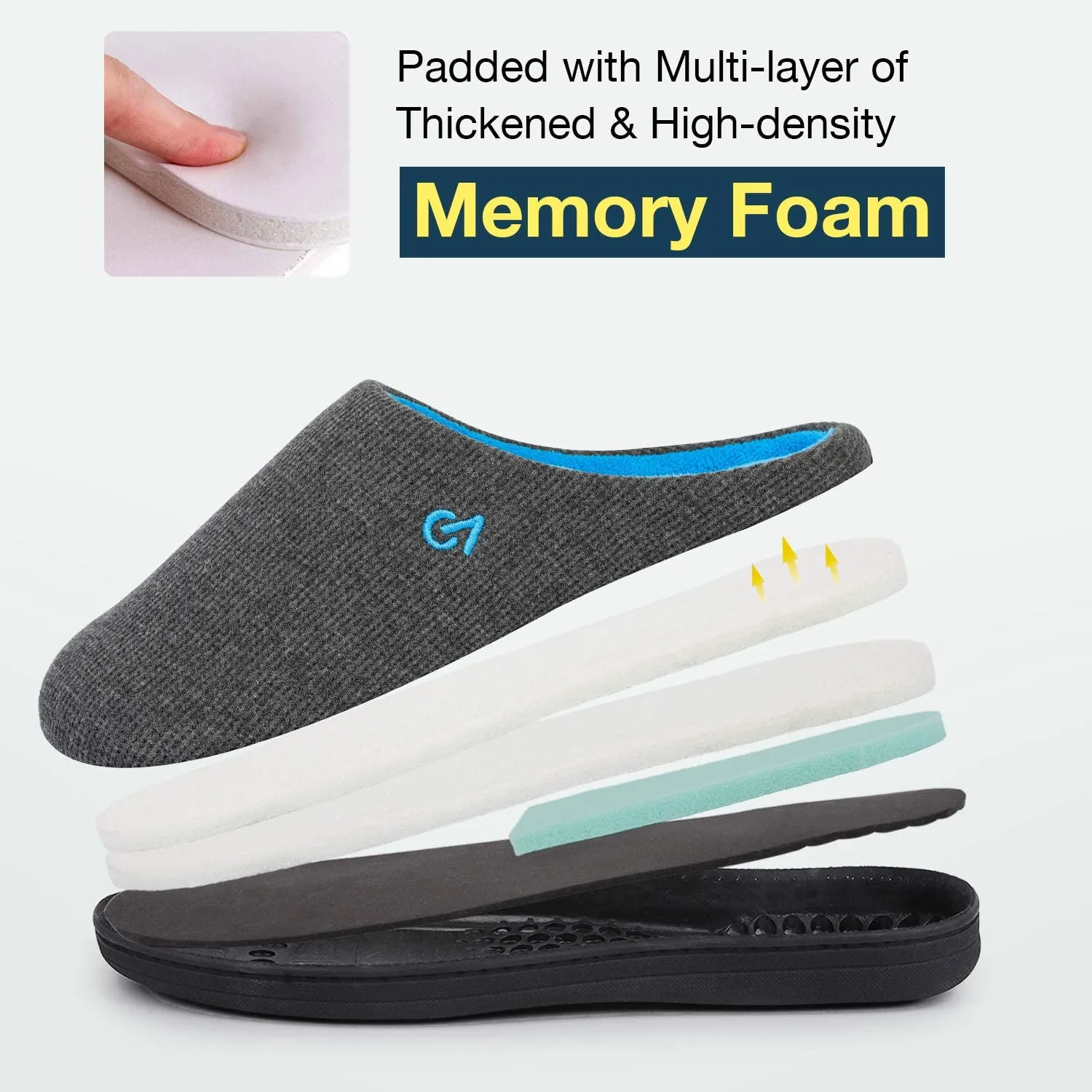 Men's Two-Tone Memory Foam Slippers