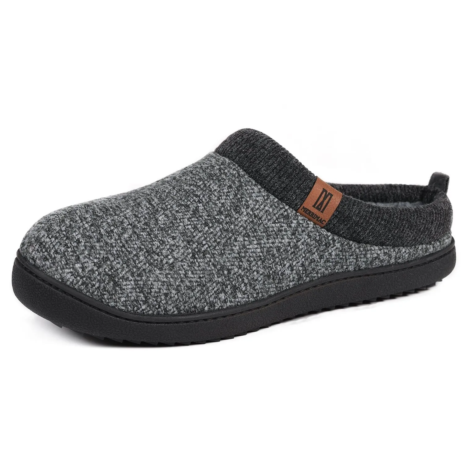 Men's  Wool-Like Knit Memory Foam Slippers