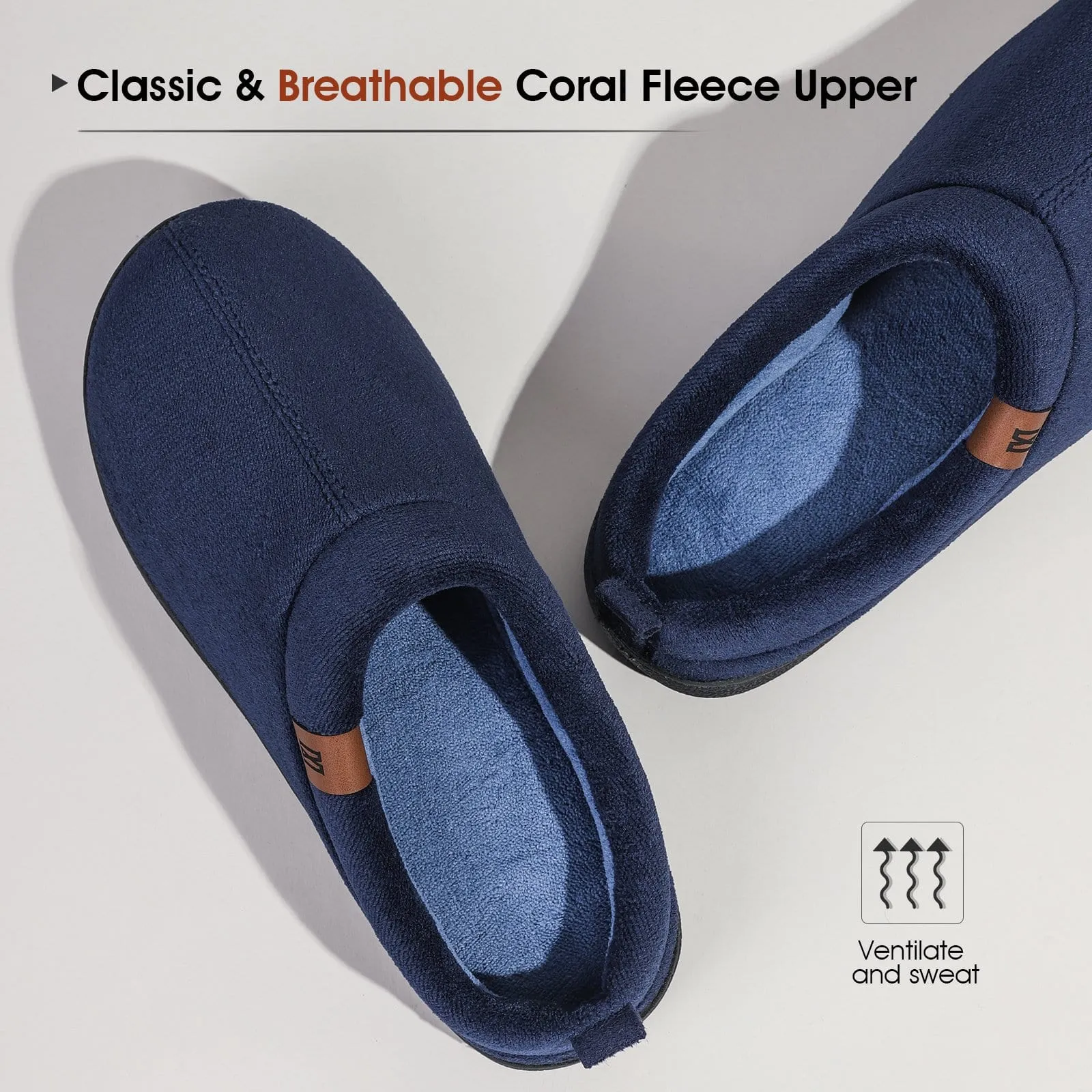 Men's  Wool-Like Knit Memory Foam Slippers