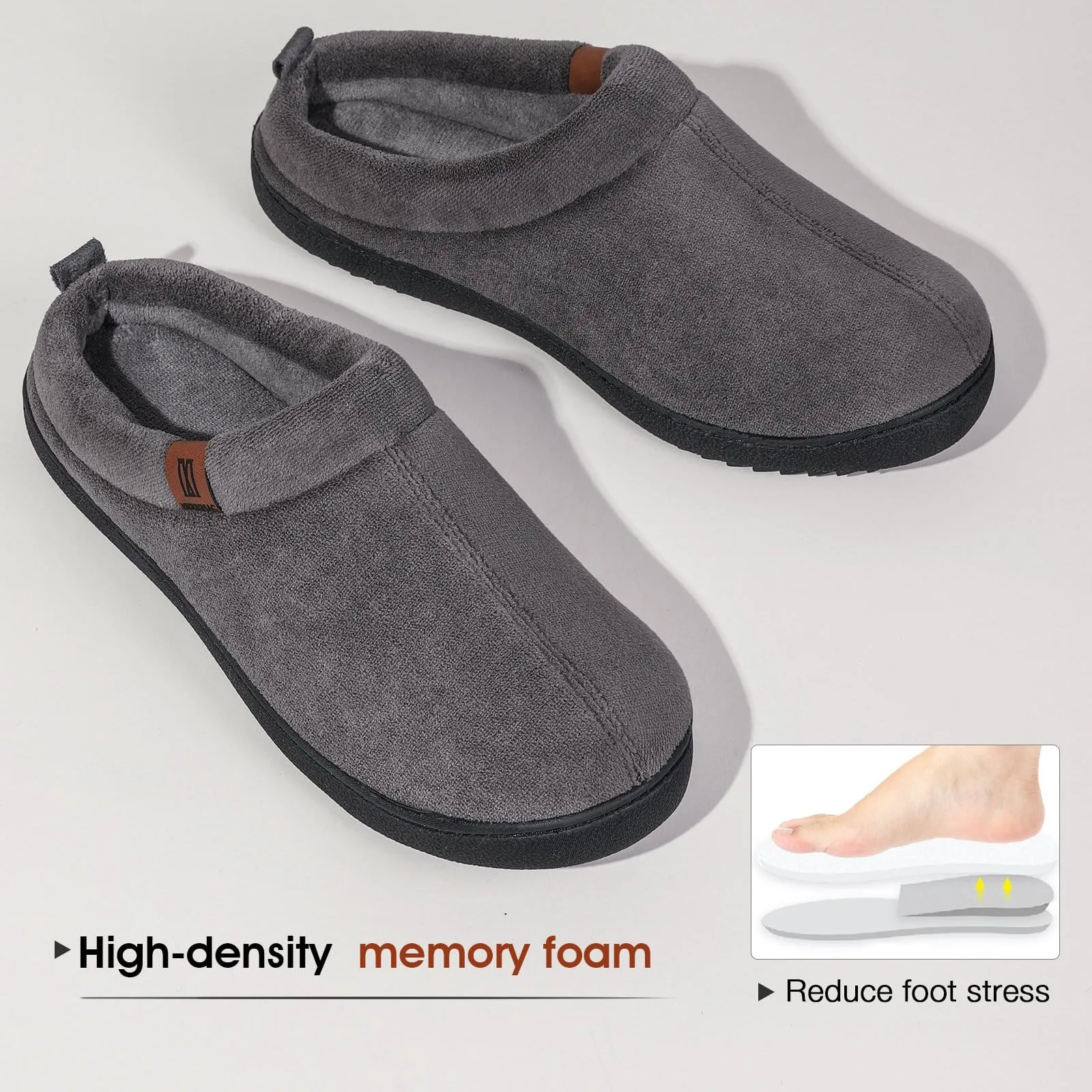 Men's  Wool-Like Knit Memory Foam Slippers