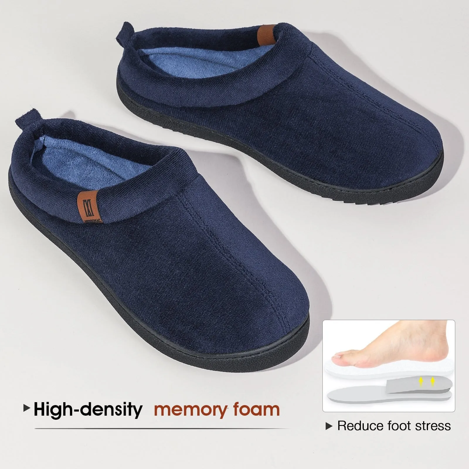 Men's  Wool-Like Knit Memory Foam Slippers