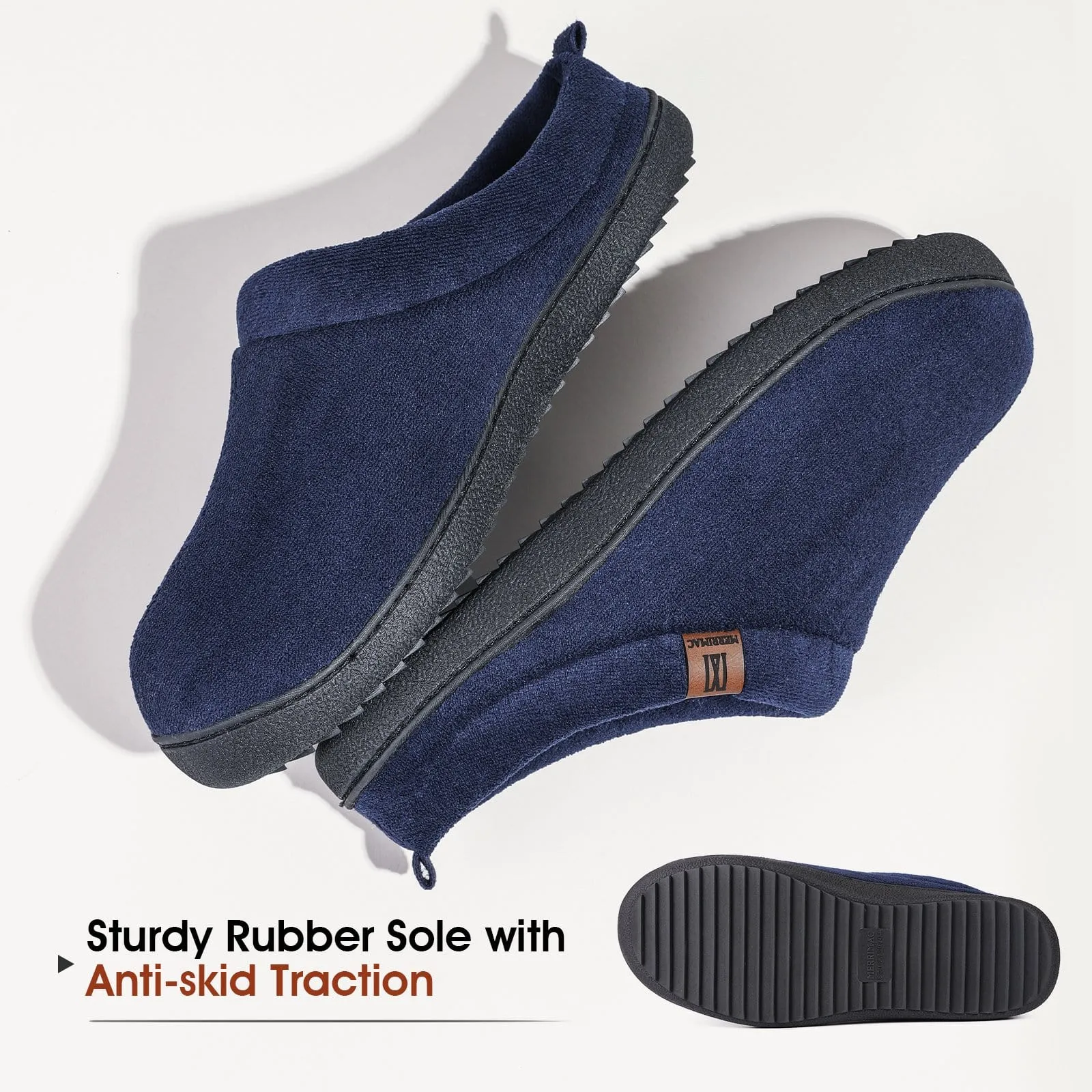 Men's  Wool-Like Knit Memory Foam Slippers