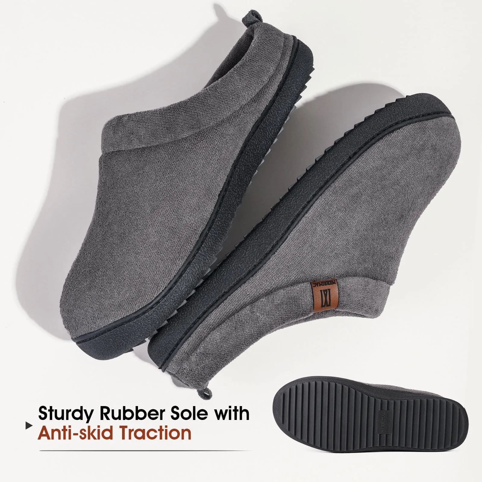 Men's  Wool-Like Knit Memory Foam Slippers