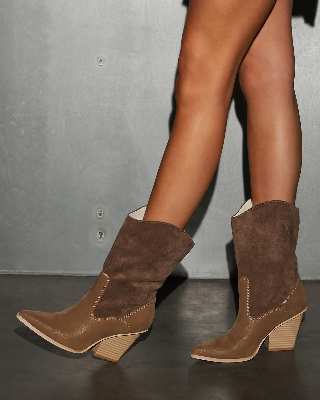 New Frontier Western Faux Suede Boots