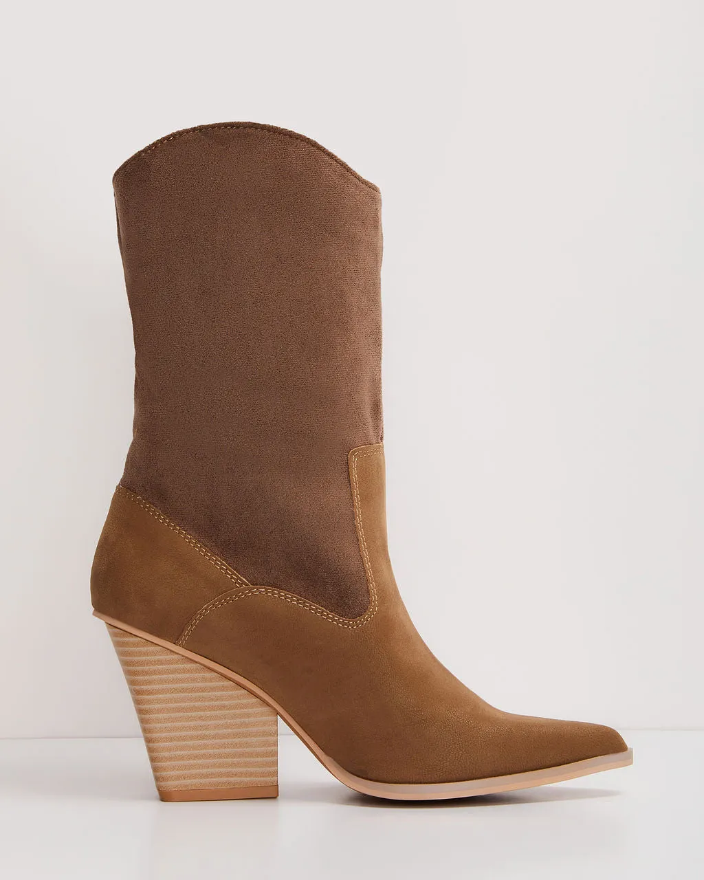 New Frontier Western Faux Suede Boots