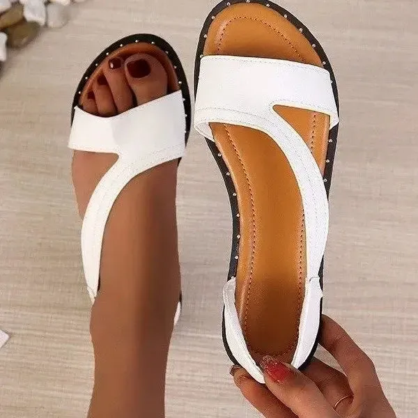 New Summer Shoes Women Sandals Flat Beach Plus Size Comfort Leather