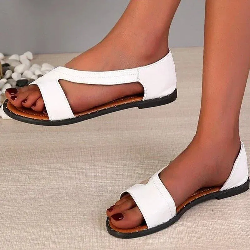 New Summer Shoes Women Sandals Flat Beach Plus Size Comfort Leather