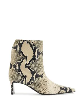 Ona Python Leather Ankle Boots