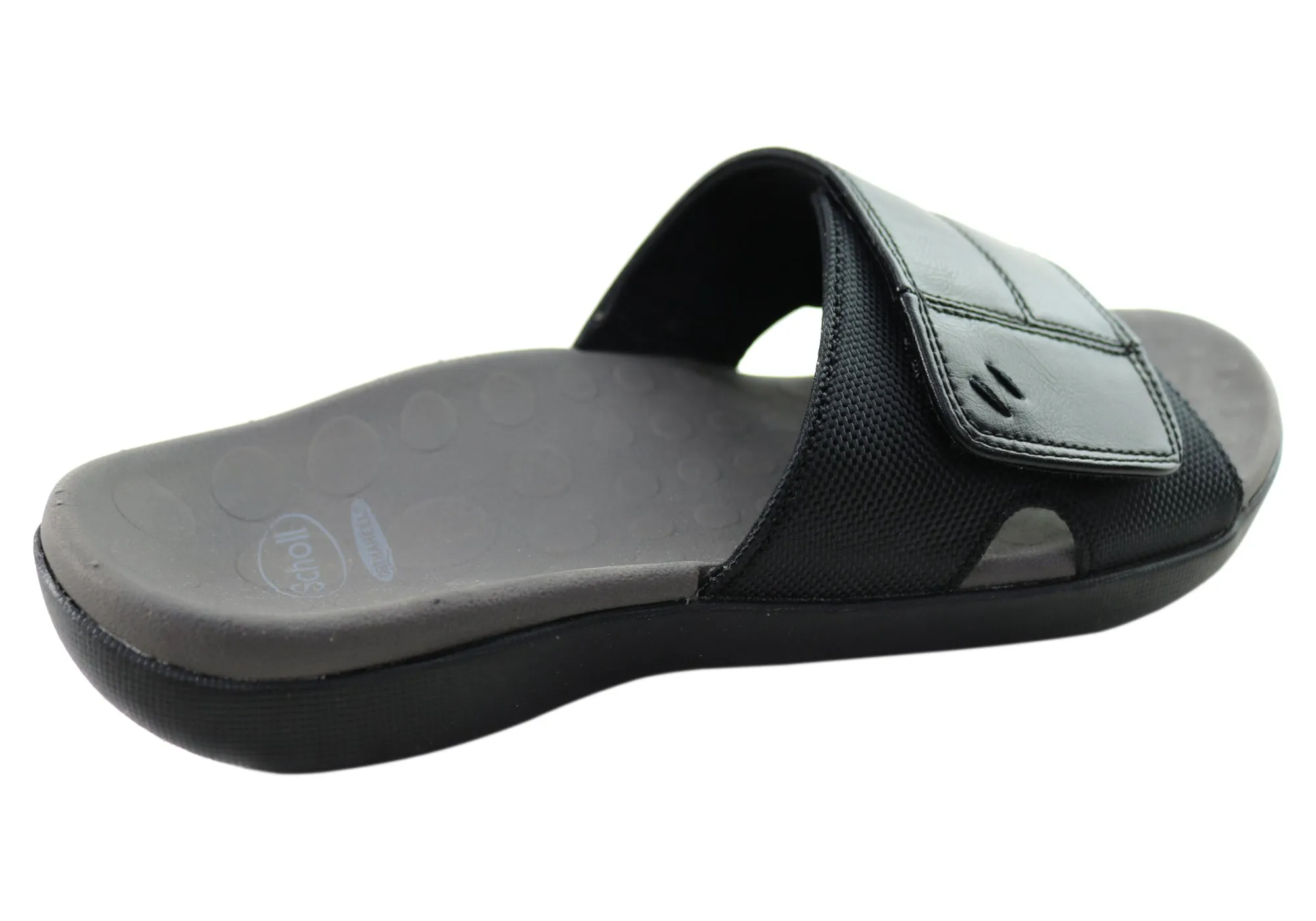 Scholl Orthaheel Cable Mens Comfortable Supportive Adjustable Slides