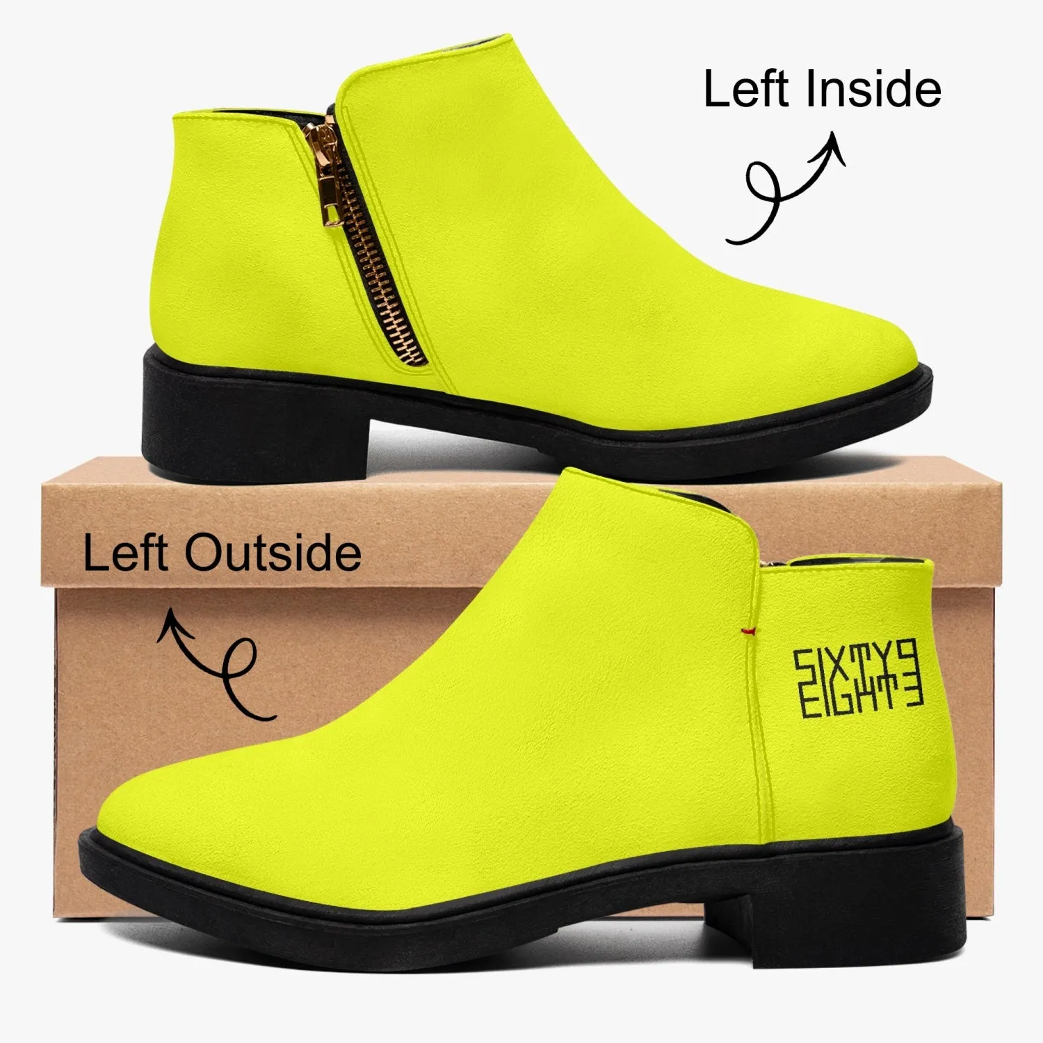 Sixty Eight 93 Logo Black Lemonade Suede Zipper Boots