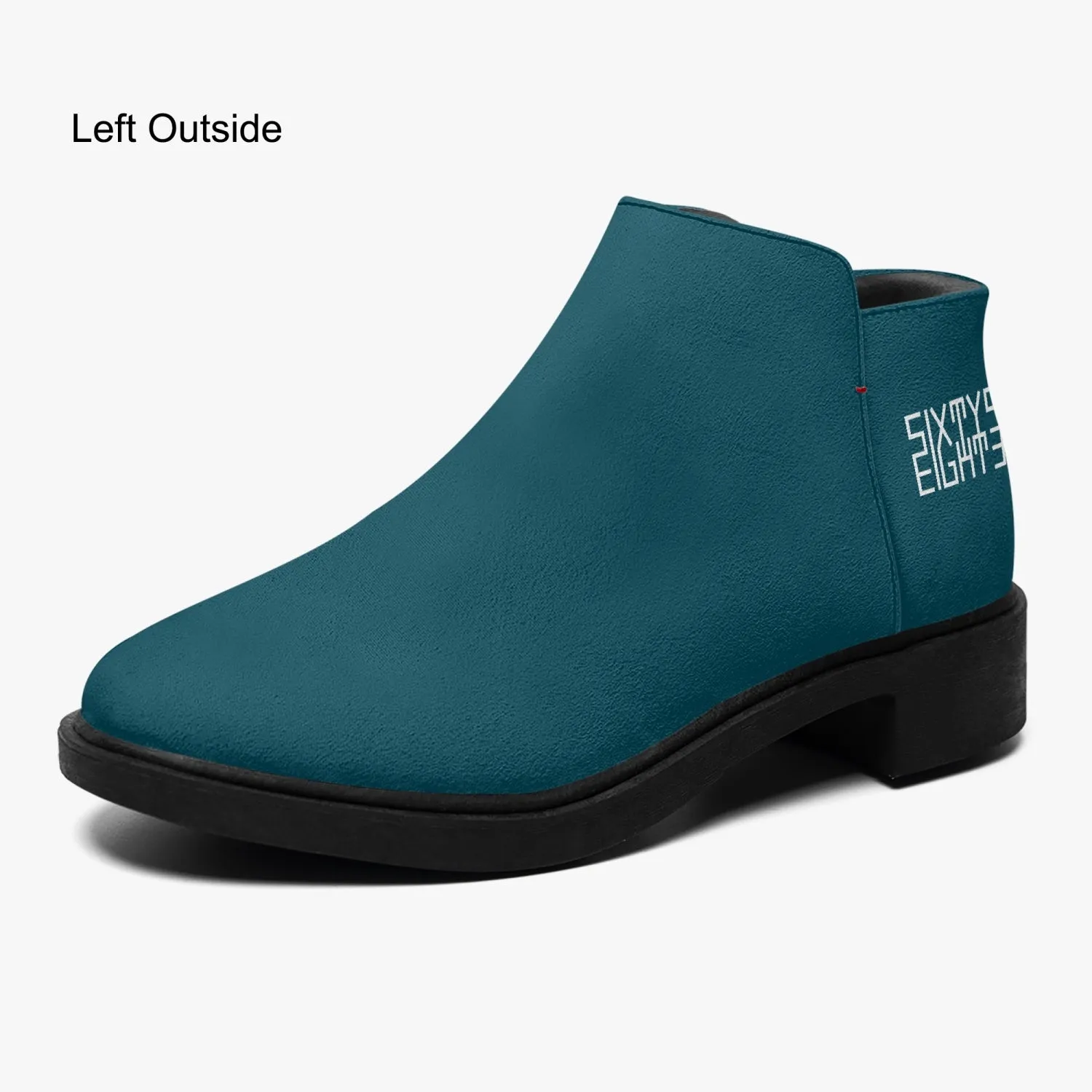 Sixty Eight 93 Logo White Dark Teal Suede Zipper Boots