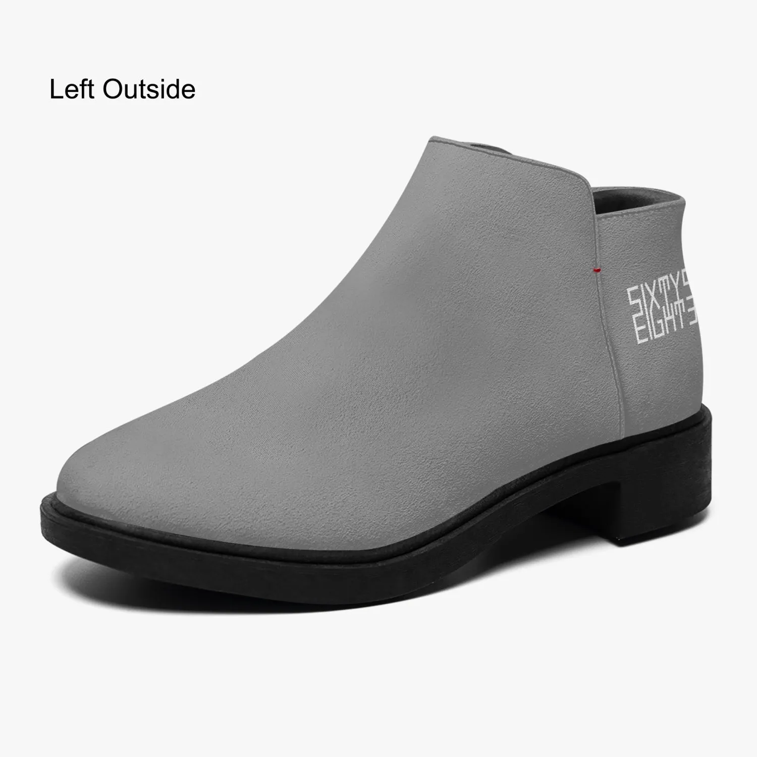 Sixty Eight 93 Logo White Grey Suede Zipper Boots