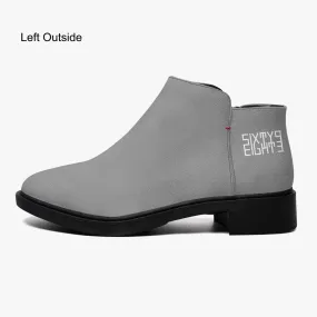 Sixty Eight 93 Logo White Grey Suede Zipper Boots