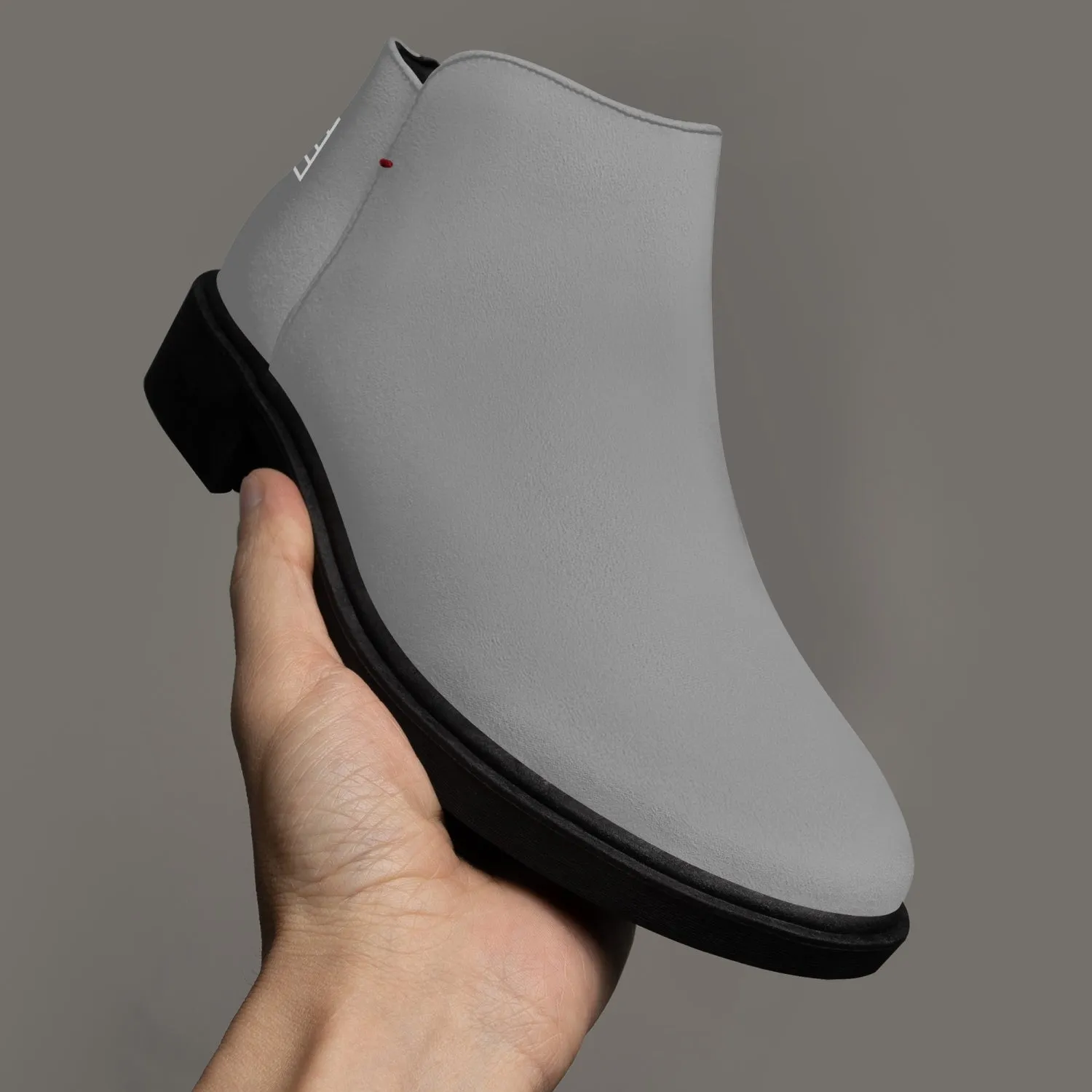 Sixty Eight 93 Logo White Grey Suede Zipper Boots