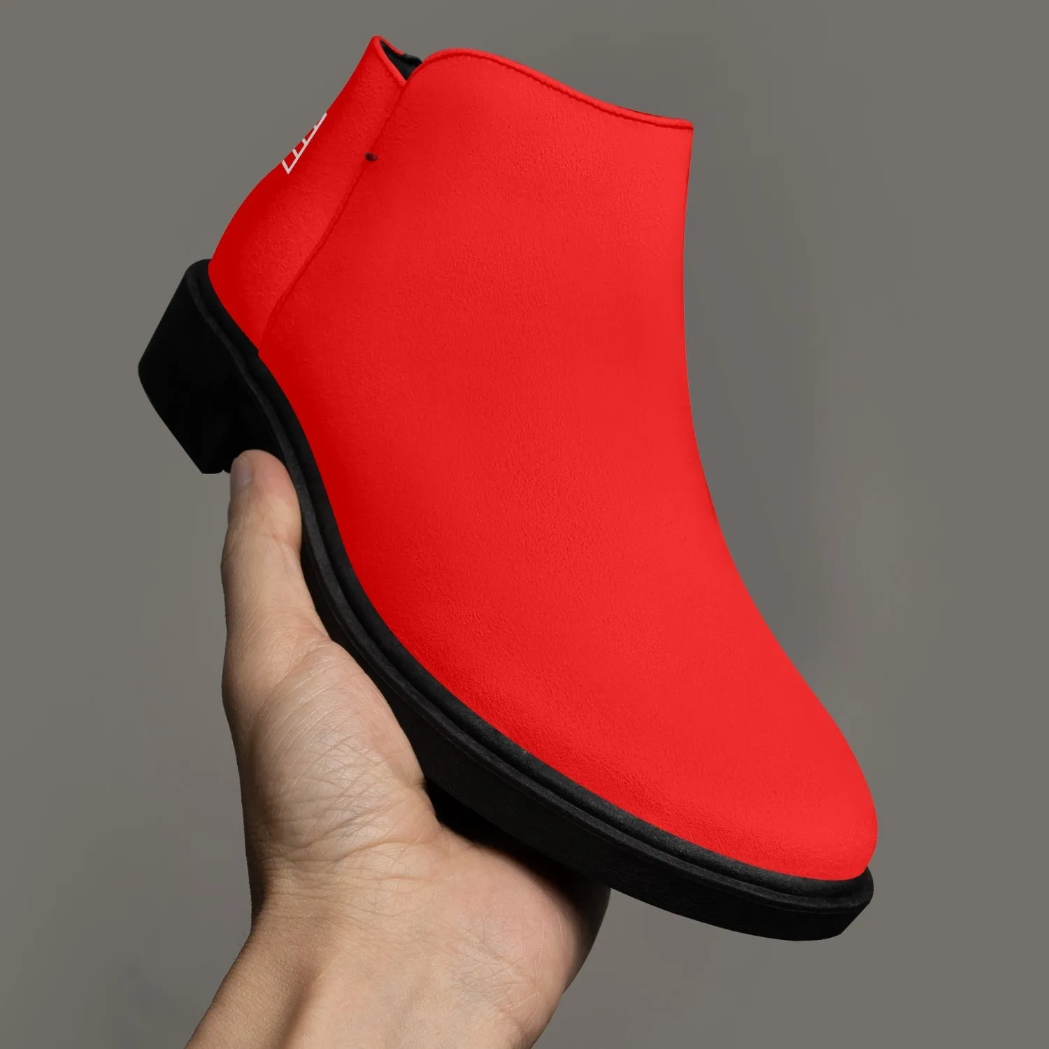 Sixty Eight 93 Logo White Red Suede Zipper Boots