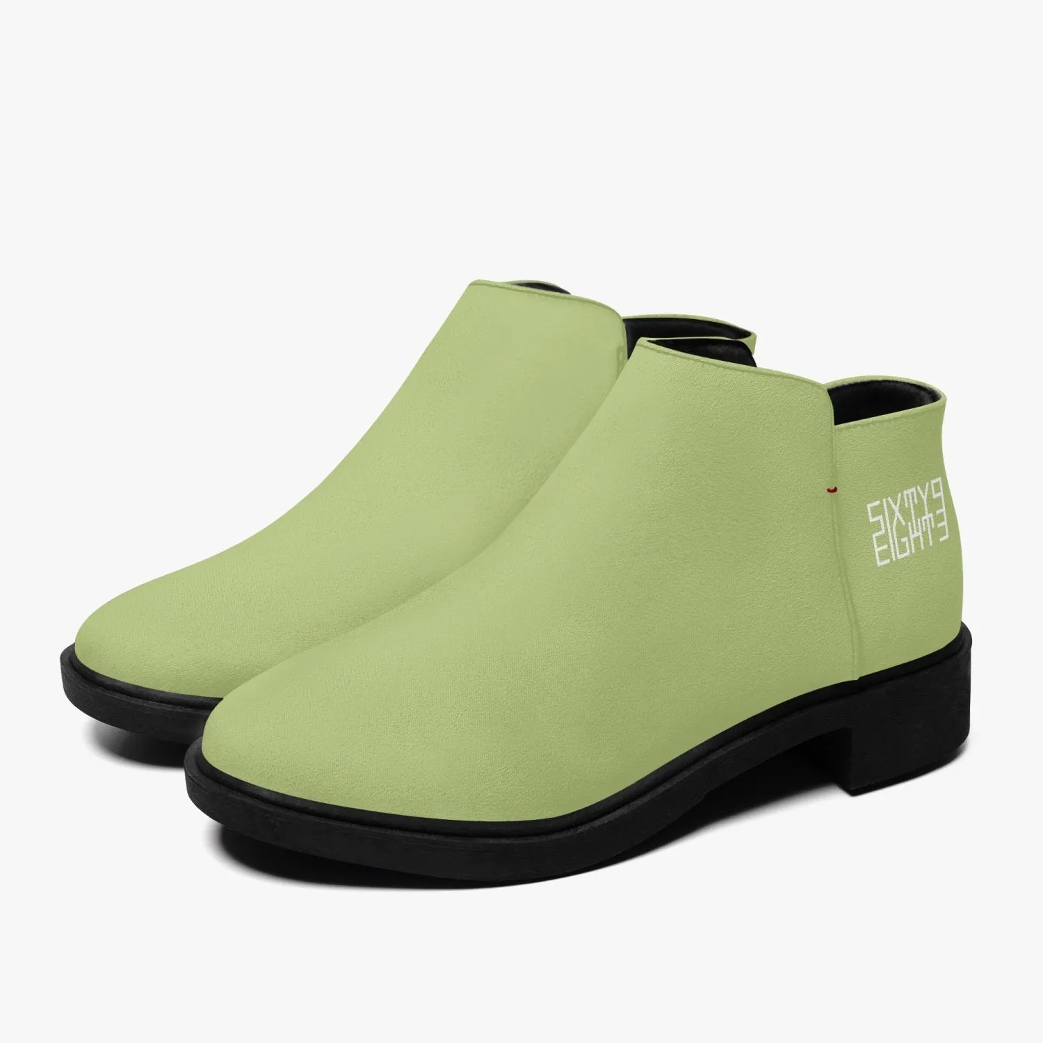 Sixty Eight 93 Logo White Sage Suede Zipper Boots