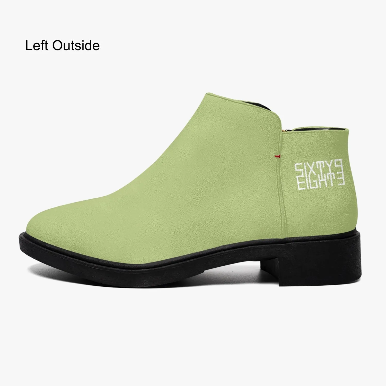 Sixty Eight 93 Logo White Sage Suede Zipper Boots