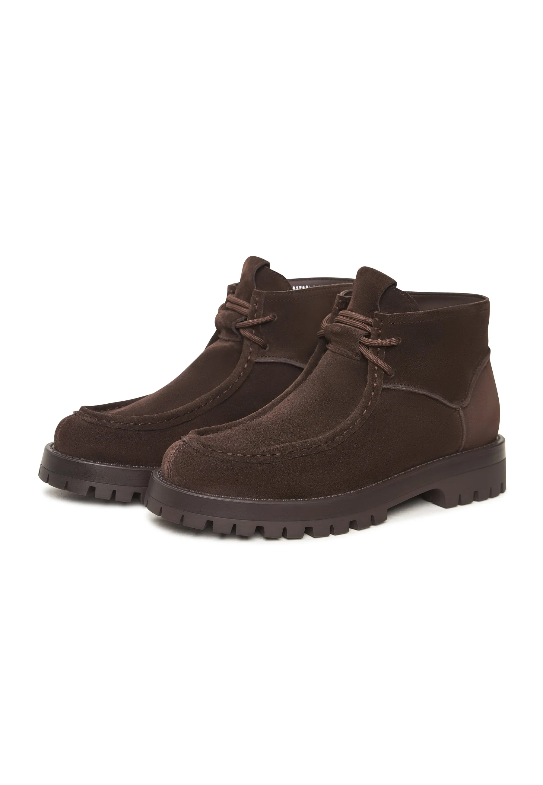 Suede Lace-Up Ankle Boots Mavi - Brown