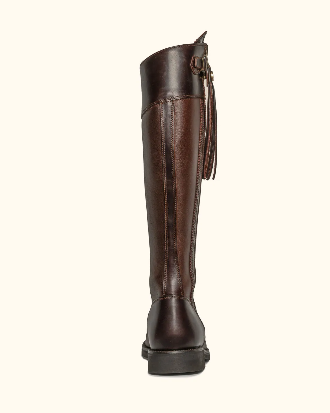 Tall Spanish Riding Boots Flat Sole - Brown