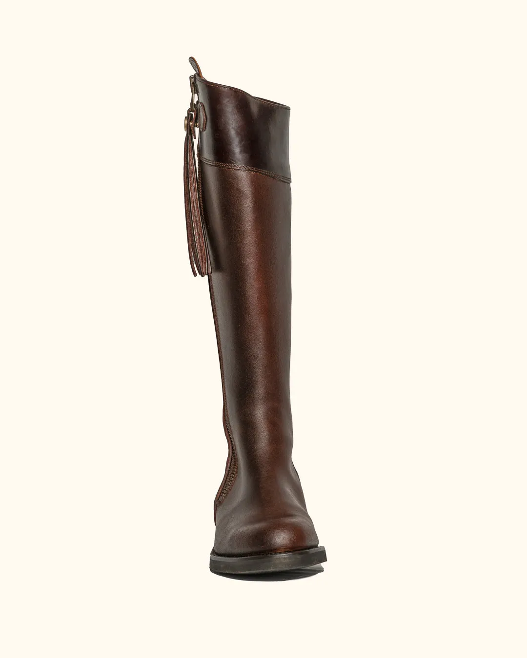 Tall Spanish Riding Boots Flat Sole - Brown