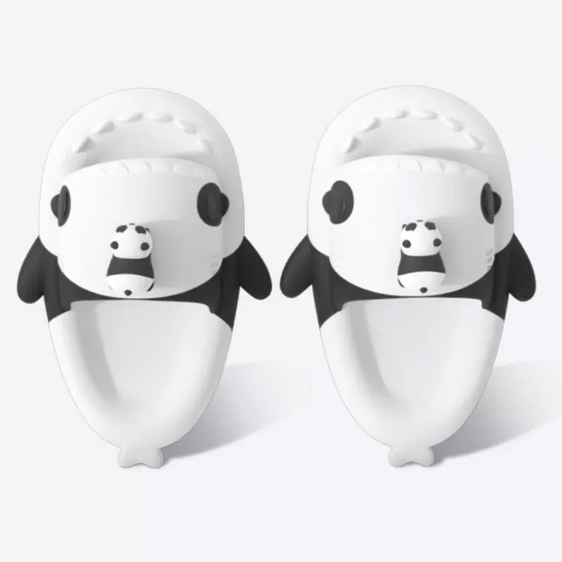 The Panda Charms Design Shark Slippers Slides Unisex Sizing